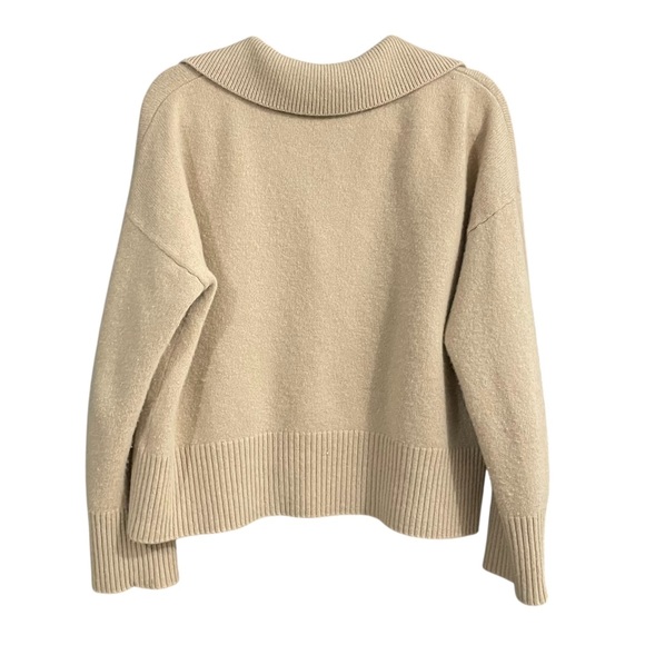 Banana Republic Beige Luna Cashmere Jumper Polo Tan Collared Sweater XL - Picture 12 of 14